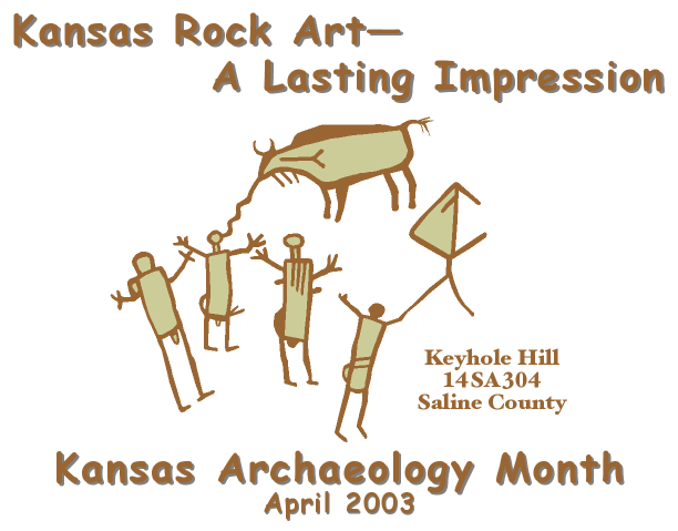 Kansas Archaeology Month Poster Logo, A Rock Art Desgin from Keyhole Hill­14SA304, Saline County, Kansas